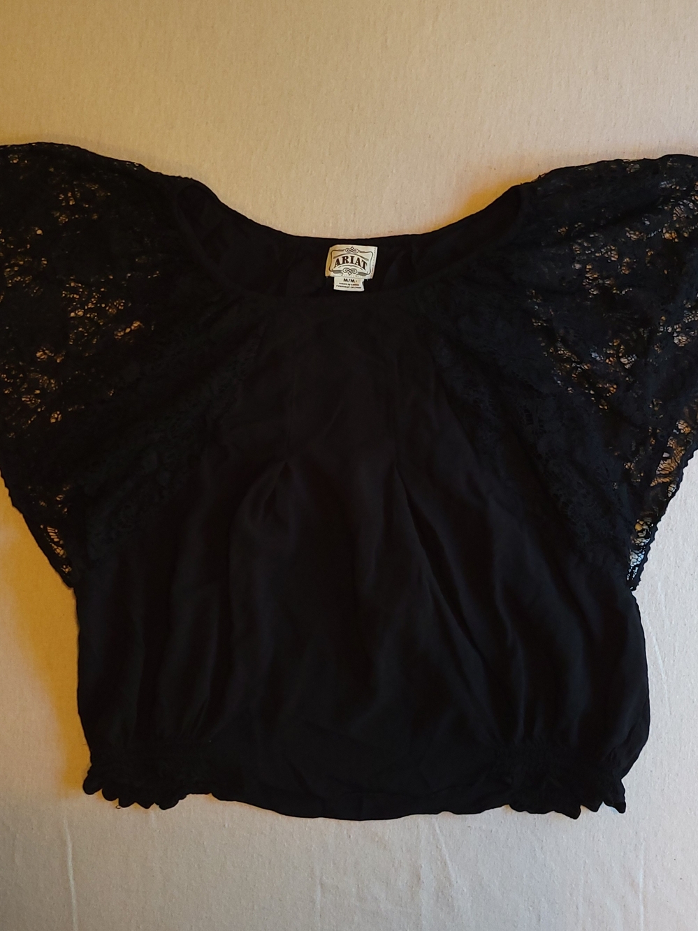 Ariat Black Lace Flutter Sleeve Women's Top